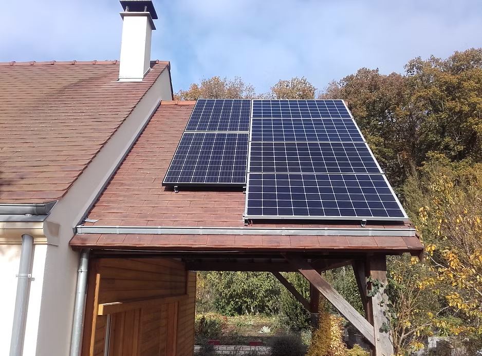 Vue panneaux sur toiture